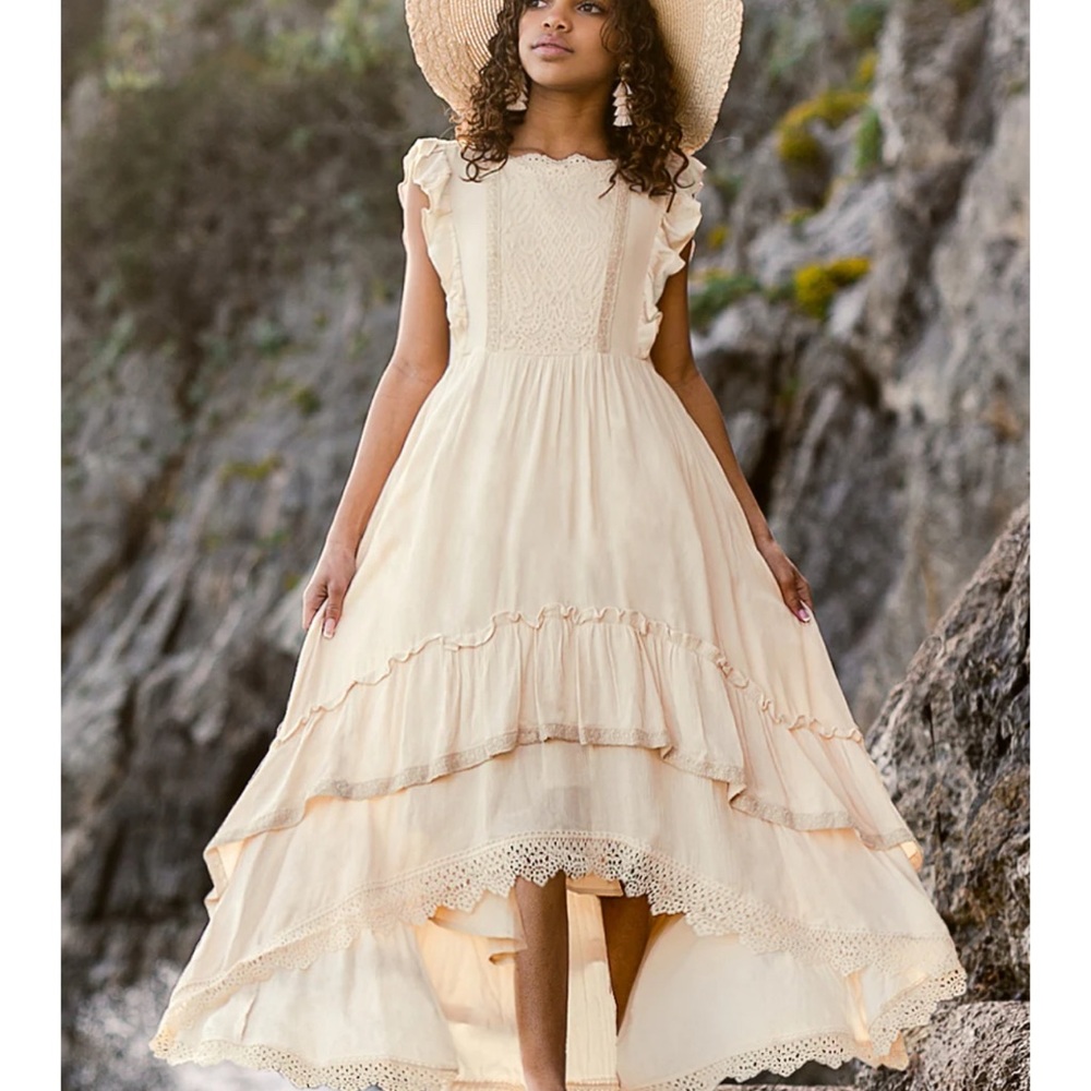 Joyfolie Cream Lace Kids Dress - Picture 6 of 6